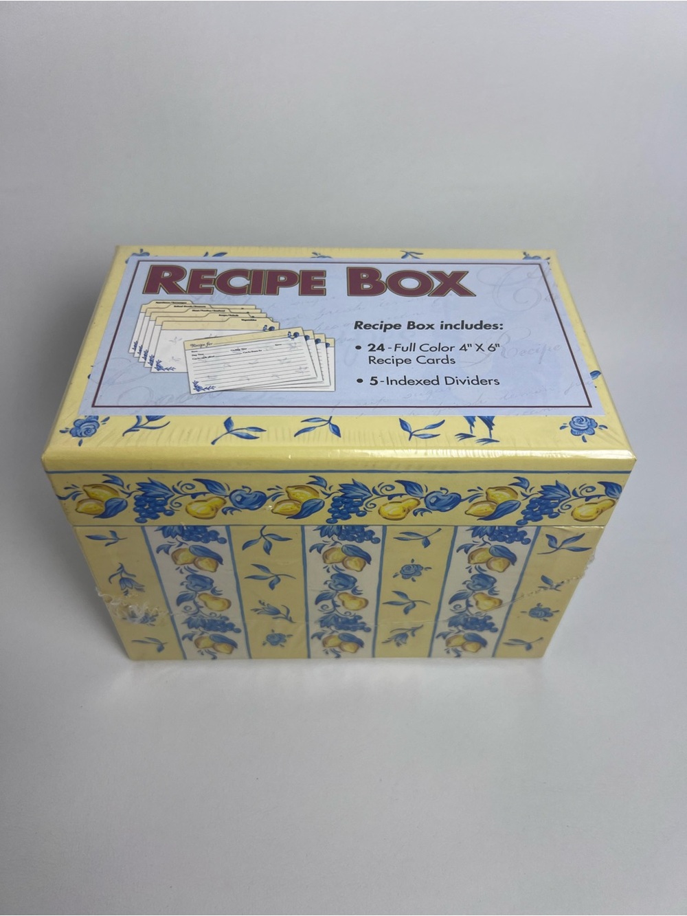 VTG 2002 Martin Designs Recipe Box Rooster Fruit 24 Cards Sealed Cottage Core